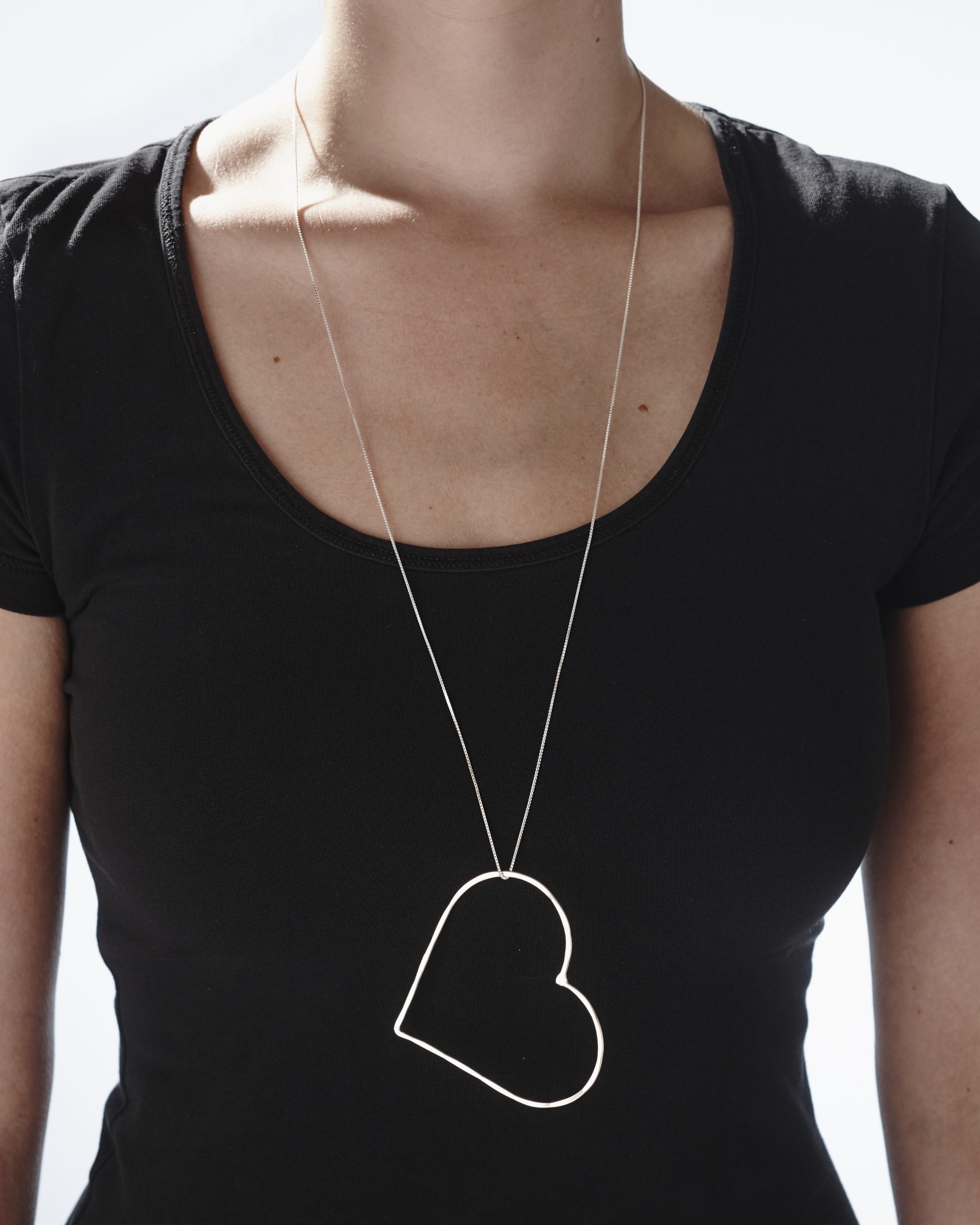 trui Draai vast Stap Ketting met zilveren SeeMe Heart (groot)